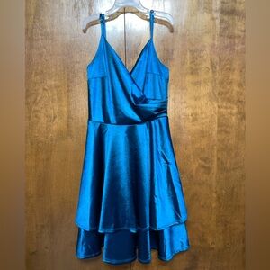 Blue Satin Dress